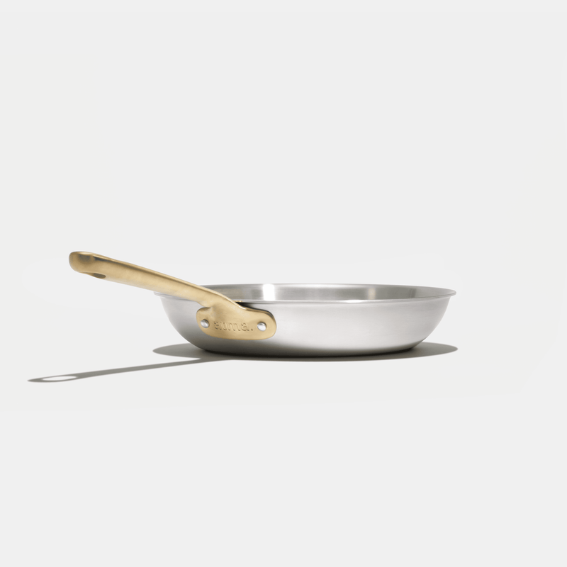 La bonne poêle en inox, manche doré - 30 cm